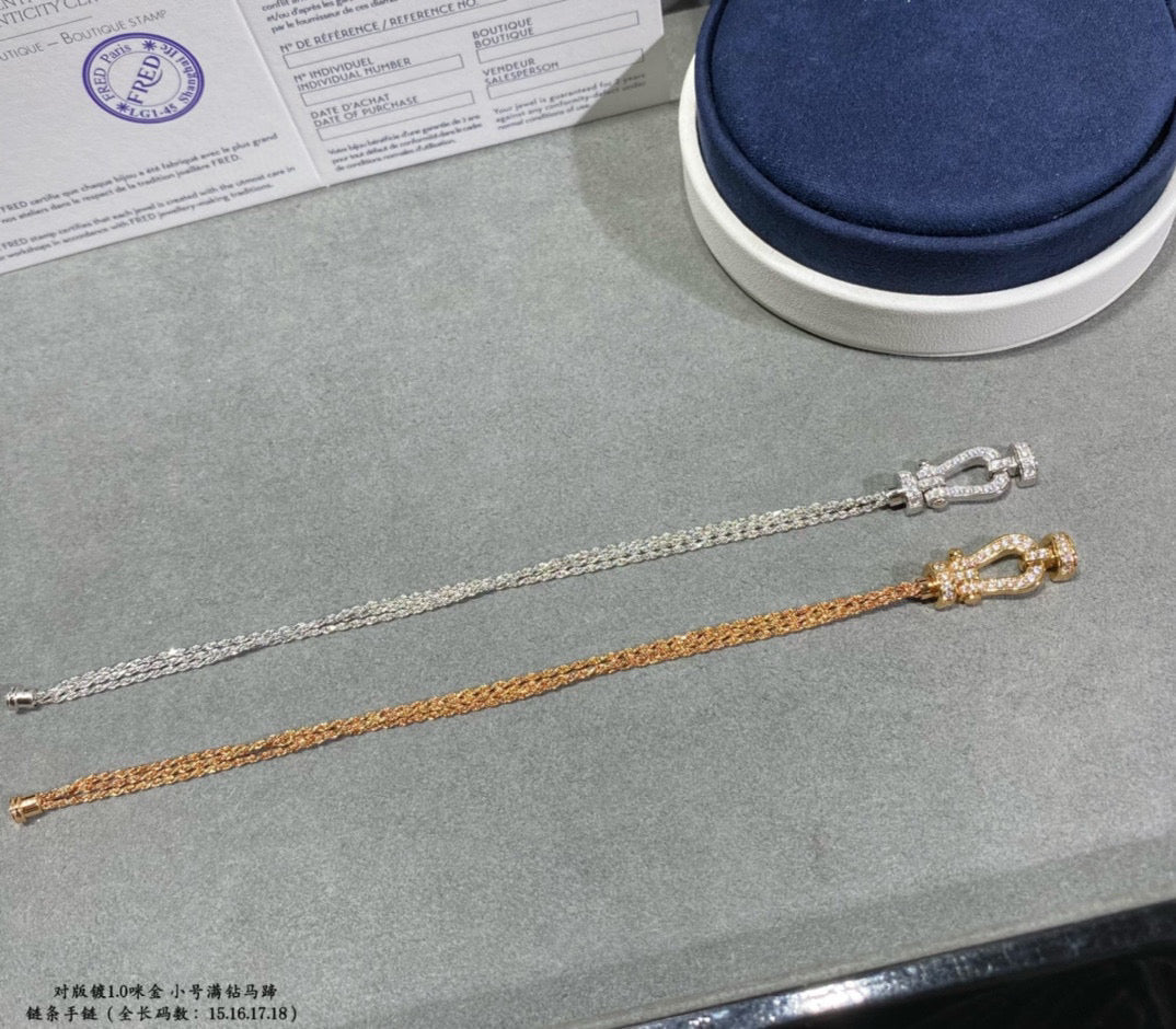 [Clara Jewels]FORCE SMALL HORSESHOE  DIAMOND CHAIN ROPE BRACELET