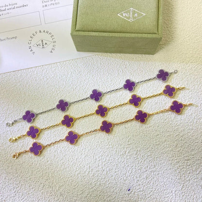 [Clara Jewels] CLOVER 5 MOTIF VIOLET BRACELET COLLECTION