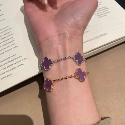 [Clara Jewels]CLOVER  5 MOTIFS  PURPLE VIOLET BRACELET