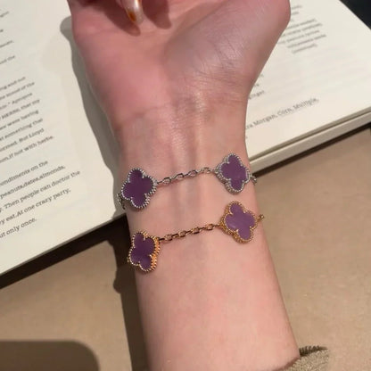 [Clara Jewels] CLOVER 5 MOTIF VIOLET BRACELET COLLECTION