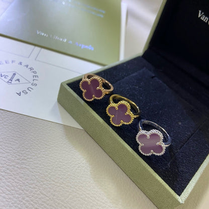 [Clara Jewels]CLOVER  PURPLE VIOLET RING