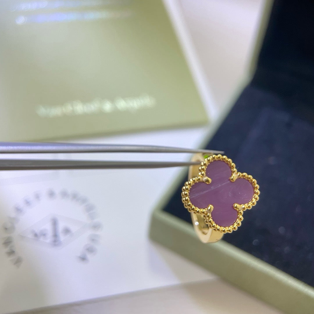 [Clara Jewels]CLOVER  PURPLE VIOLET RING