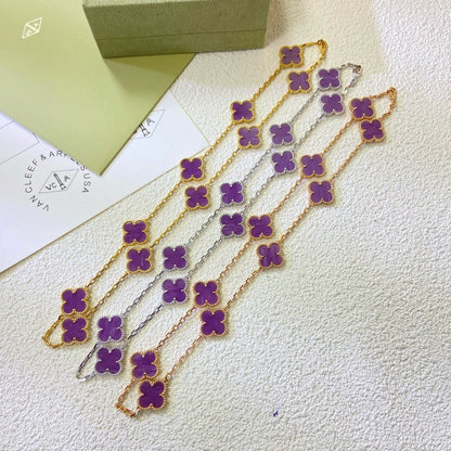 [Clara Jewels]CLOVER 10 MOTIFS  PURPLE VIOLET  NECKLACE