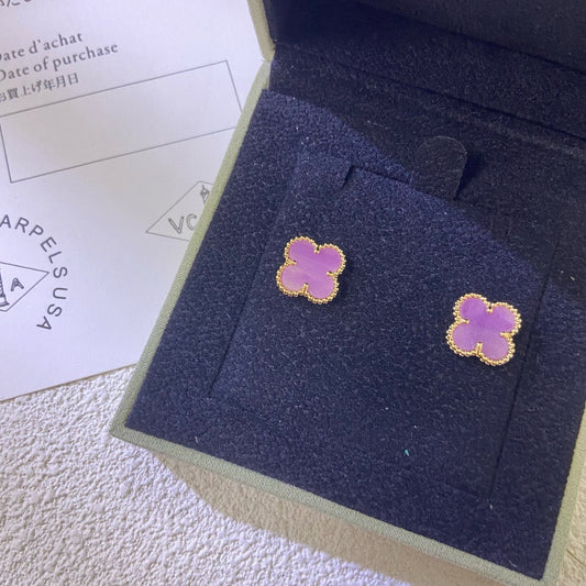 [Clara Jewels]CLOVER MINI 9.5MM  PURPLE VIOLET EARRINGS