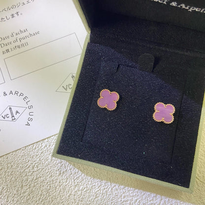 [Clara Jewels]CLOVER MINI 9.5MM  PURPLE VIOLET EARRINGS