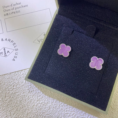 [Clara Jewels]CLOVER MINI 9.5MM  PURPLE VIOLET EARRINGS