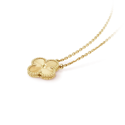 [Clara Jewels]CLOVER 15MM LASER NECKLACE