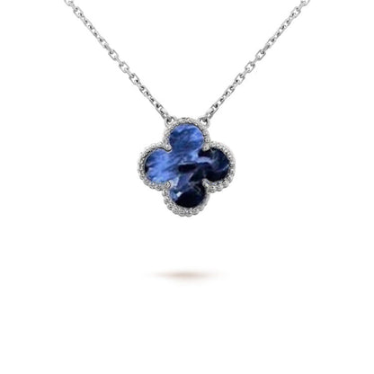 [Clara Jewels]CLOVER 15MM PIETERSITE NECKLACE SILVER