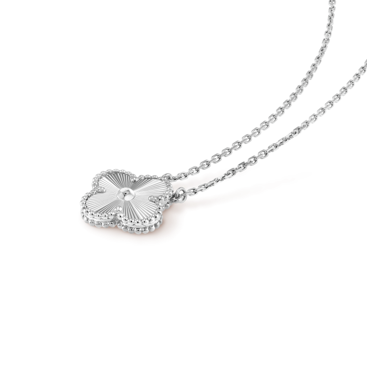 [Clara Jewels]CLOVER 15MM LASER NECKLACE SILVER