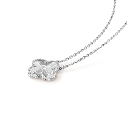 [Clara Jewels]CLOVER 15MM LASER NECKLACE SILVER