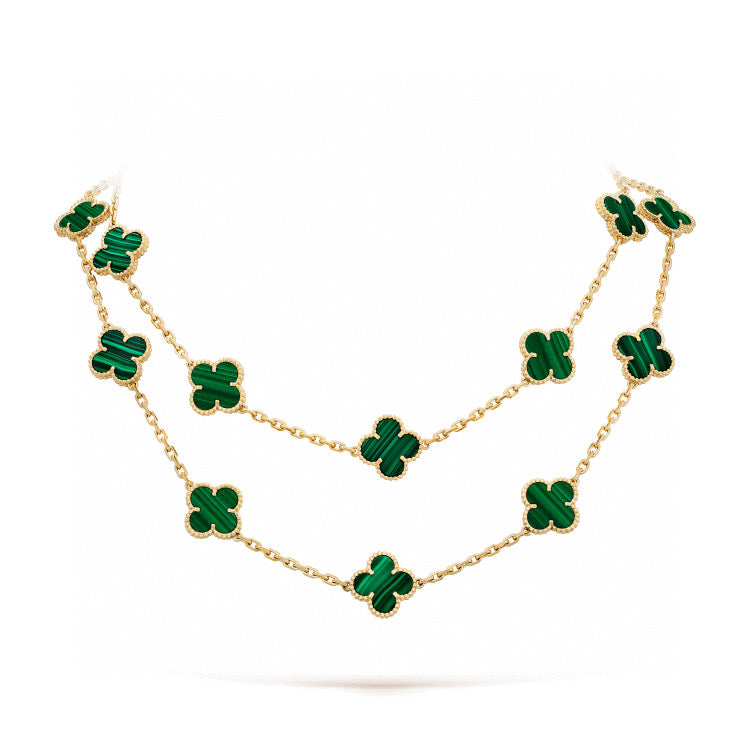[Clara Jewels]CLOVER 20 MOTIFS MALACHITE GOLD
