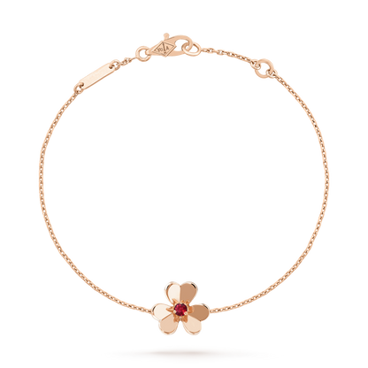 [Clara Jewels]FRIVOLE GOLD FLOWER PINK MALACHITE BRACELET