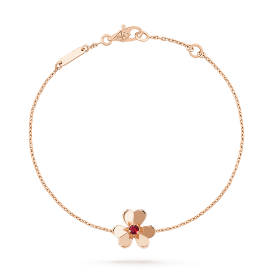 [Clara Jewels]FRIVOLE GOLD FLOWER PINK MALACHITE BRACELET