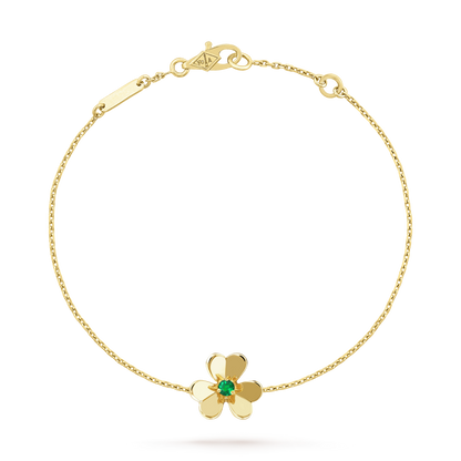 [Clara Jewels]FRIVOLE GOLD FLOWER PINK MALACHITE BRACELET