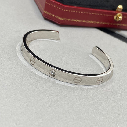 [Clara Jewels]LOVE BRACELET 6.1MM 1 DIAMOND OPEN CUFF