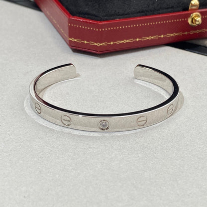 [Clara Jewels]LOVE BRACELET 6.1MM 1 DIAMOND OPEN CUFF