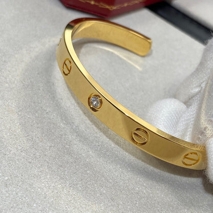 [Clara Jewels]LOVE BRACELET 6.1MM 1 DIAMOND OPEN CUFF