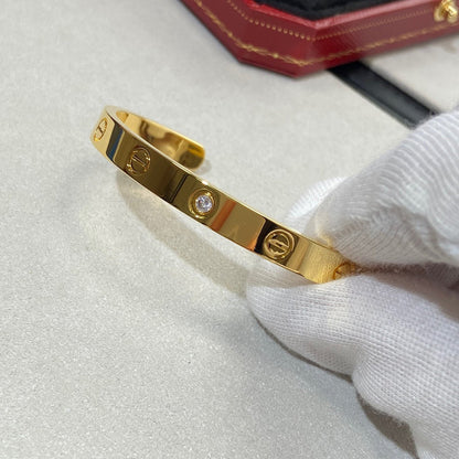[Clara Jewels]LOVE BRACELET 6.1MM 1 DIAMOND OPEN CUFF