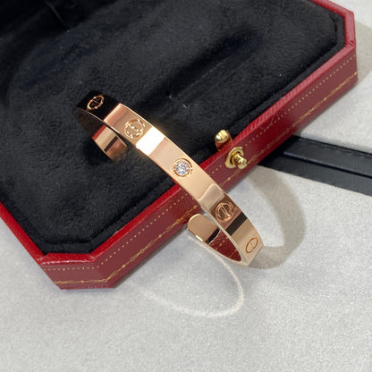 [Clara Jewels]LOVE BRACELET 6.1MM 1 DIAMOND OPEN CUFF