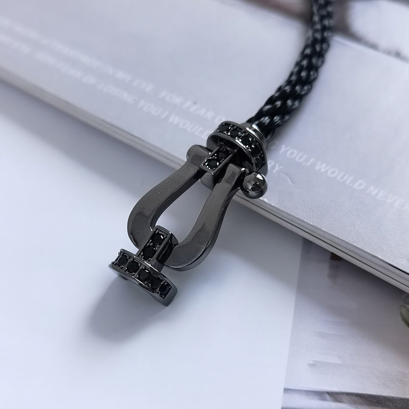 [Clara Jewels]FORCE LARGE SERIES HORSESHOE BLACK SAMURAI BRACELET