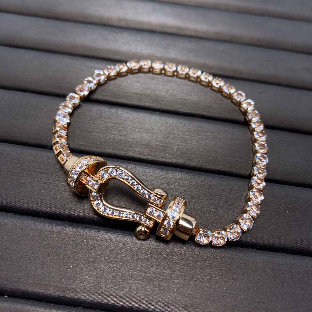[Clara Jewels]FORCE  LARGE HORSESHOE FULL DIAMOND TENNIS BRACELET