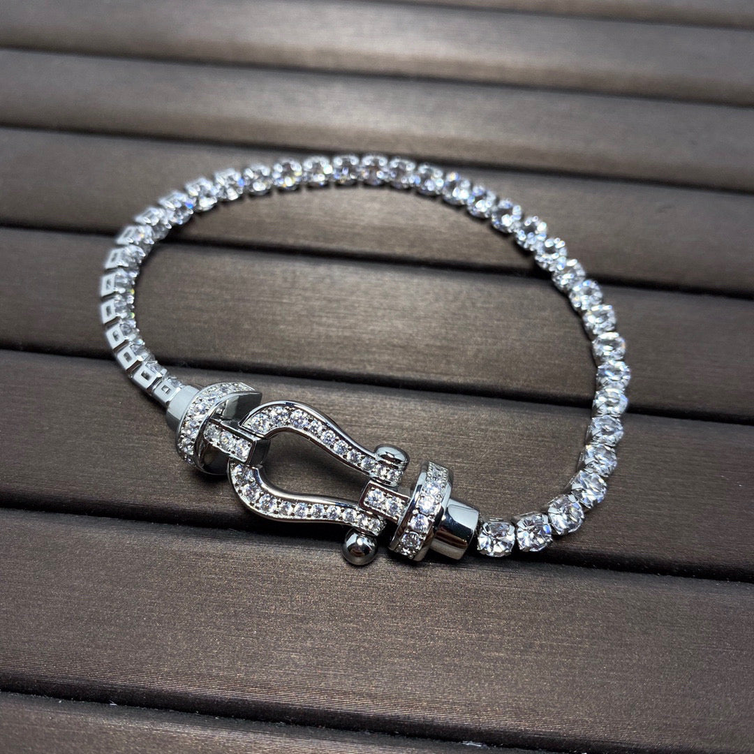 [Clara Jewels]FORCE  LARGE HORSESHOE FULL DIAMOND TENNIS BRACELET