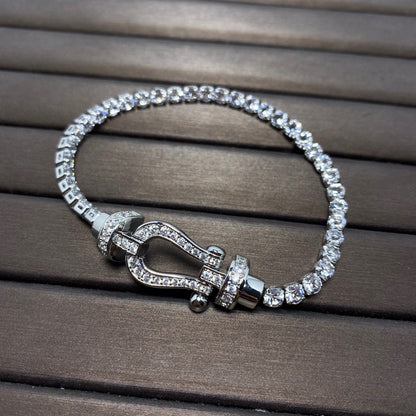 [Clara Jewels]FORCE  LARGE HORSESHOE FULL DIAMOND TENNIS BRACELET