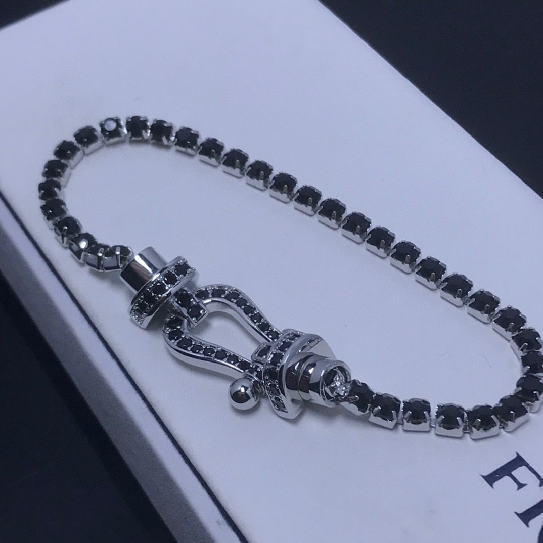 [Clara Jewels]FORCE  LARGE HORSESHOE FULL DIAMOND TENNIS BRACELET