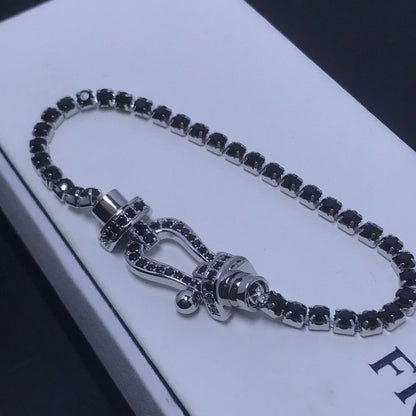 [Clara Jewels]FORCE  LARGE HORSESHOE FULL DIAMOND TENNIS BRACELET
