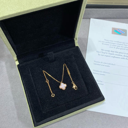 [Clara Jewels]CLOVER 9.5MM PINK MOTHER OF PEARL SINGLE FLOWER NECKLACE