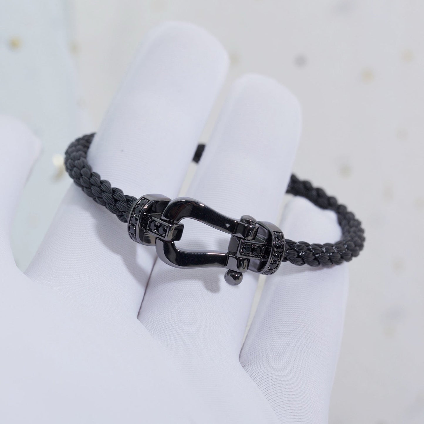 [Clara Jewels]FORCE LARGE SERIES HORSESHOE BLACK SAMURAI BRACELET