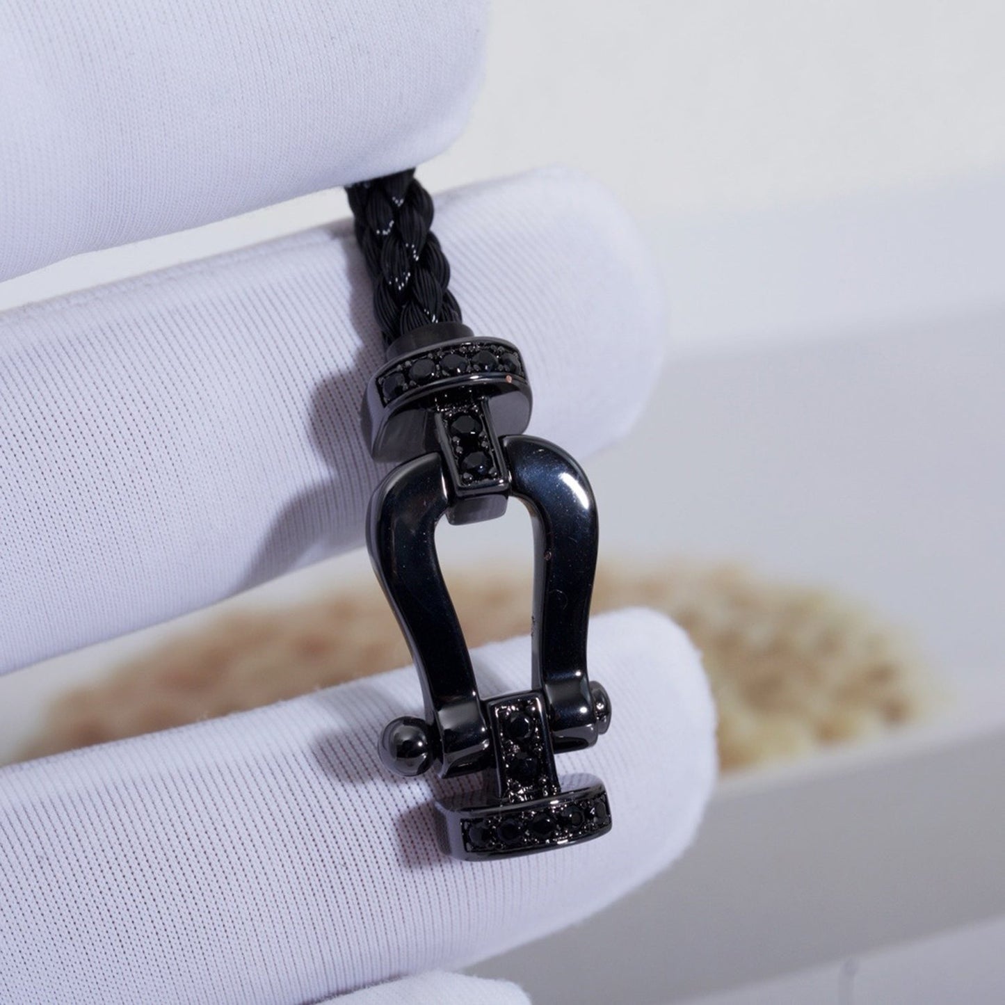 [Clara Jewels]FORCE LARGE SERIES HORSESHOE BLACK SAMURAI BRACELET