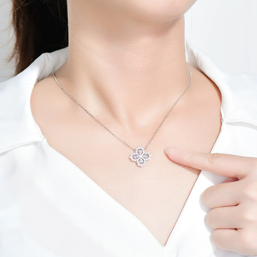 [Clara Jewels]LOOP NECKLACE FULL MOTIF DIAMOND 16MM MULTIPLE COLORS