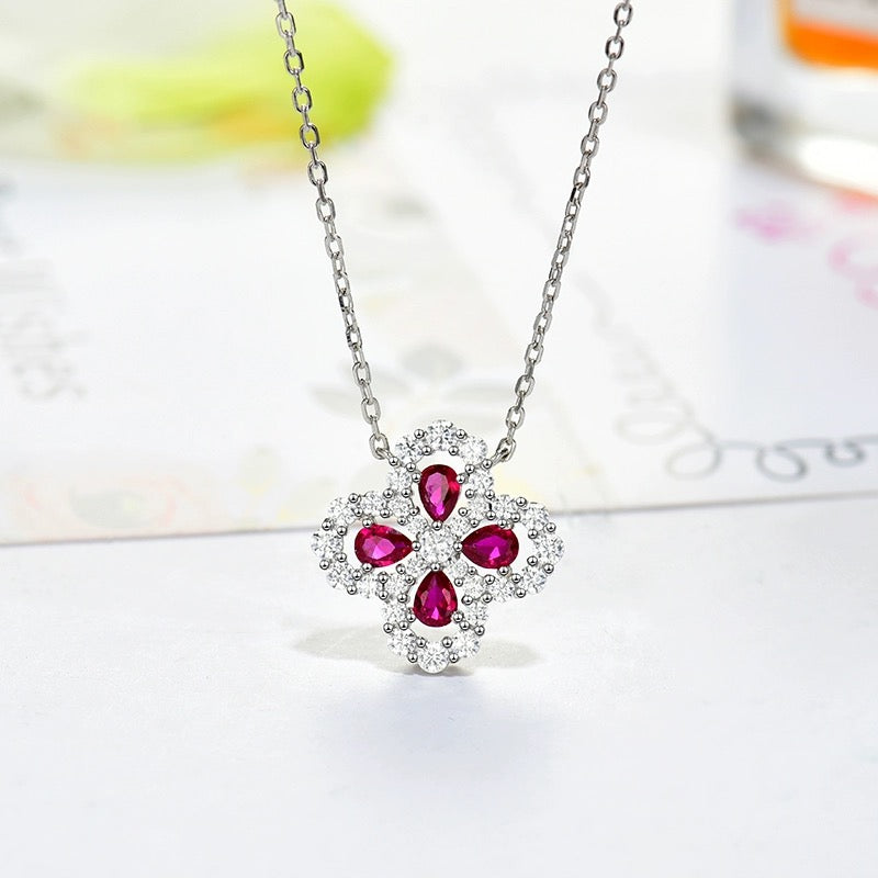 [Clara Jewels]LOOP NECKLACE FULL MOTIF DIAMOND 16MM MULTIPLE COLORS