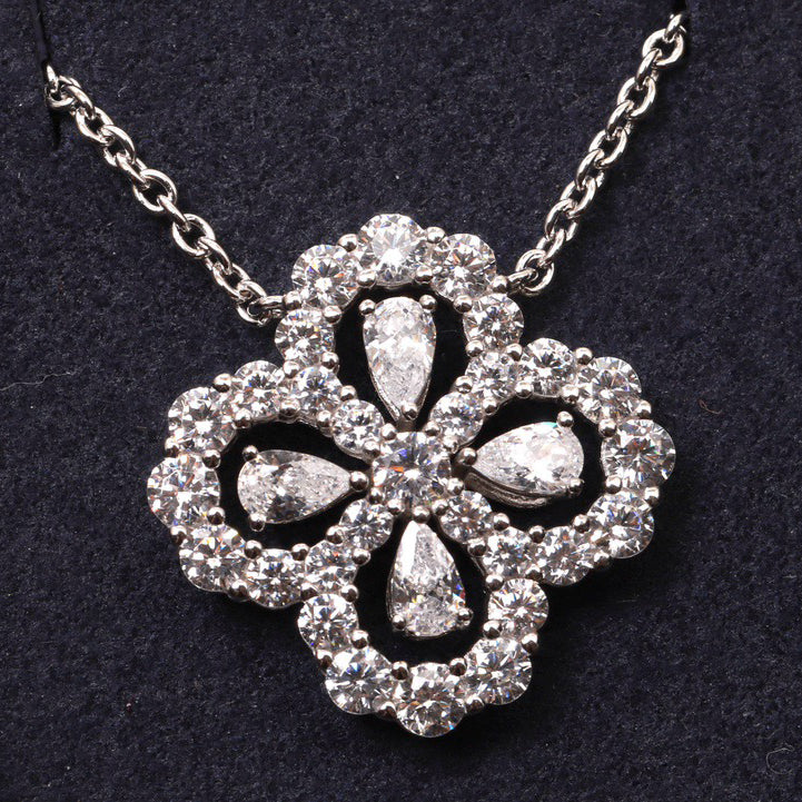 [Clara Jewels]LOOP NECKLACE FULL MOTIF DIAMOND 16MM MULTIPLE COLORS