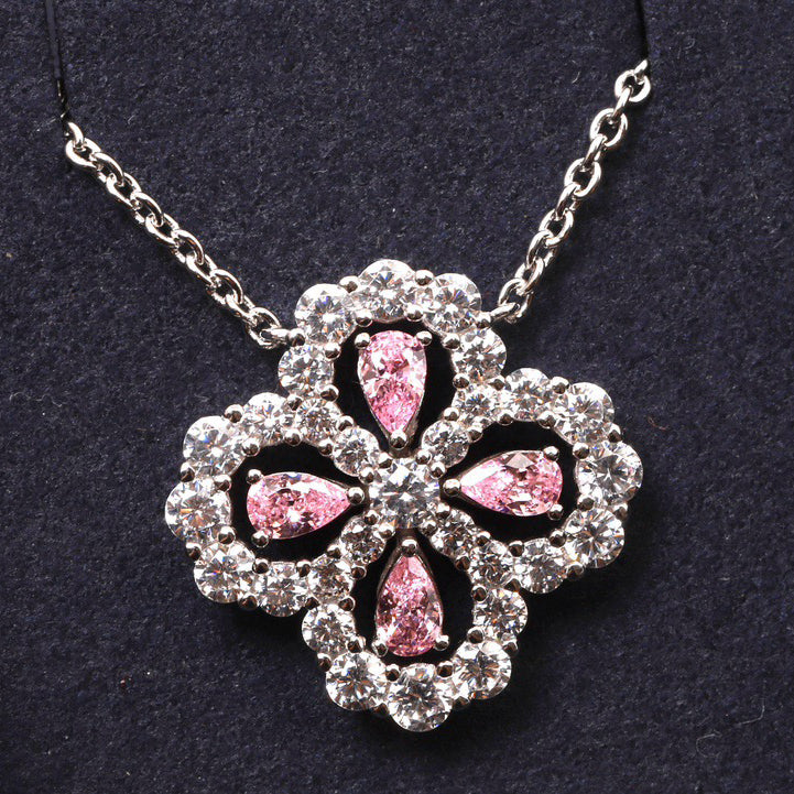 [Clara Jewels]LOOP NECKLACE FULL MOTIF DIAMOND 16MM MULTIPLE COLORS