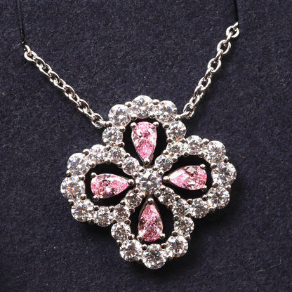 [Clara Jewels]LOOP NECKLACE FULL MOTIF DIAMOND 16MM MULTIPLE COLORS