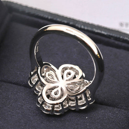 [Clara Jewels]LOOP RING FULL MOTIF DIAMOND 16MM SILVE