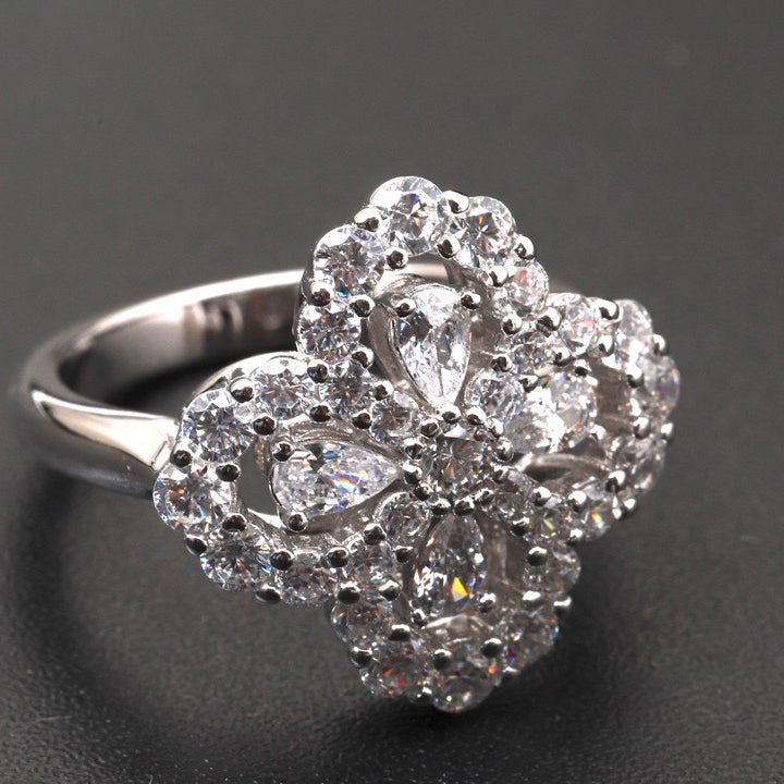 [Clara Jewels]LOOP RING FULL MOTIF DIAMOND 16MM SILVE