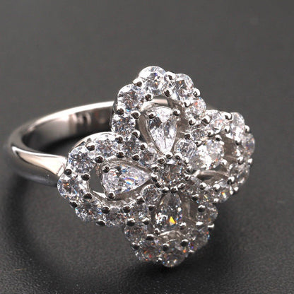 [Clara Jewels]LOOP RING FULL MOTIF DIAMOND 16MM SILVE