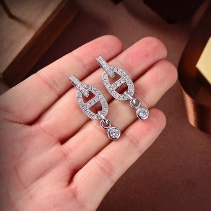 [Clara Jewels]HM CHAINE DIAMOND EARRINGS