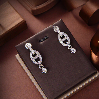 [Clara Jewels]HM CHAINE DIAMOND EARRINGS