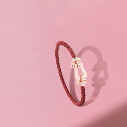 [Clara Jewels]FORCE 10 HALF DIAMOND PINK GOLD RED CORDERI LARGE AND MEDIUM MODEL
