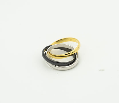 [Clara Jewels]TRINITY RING BLACK GOLD SILVER