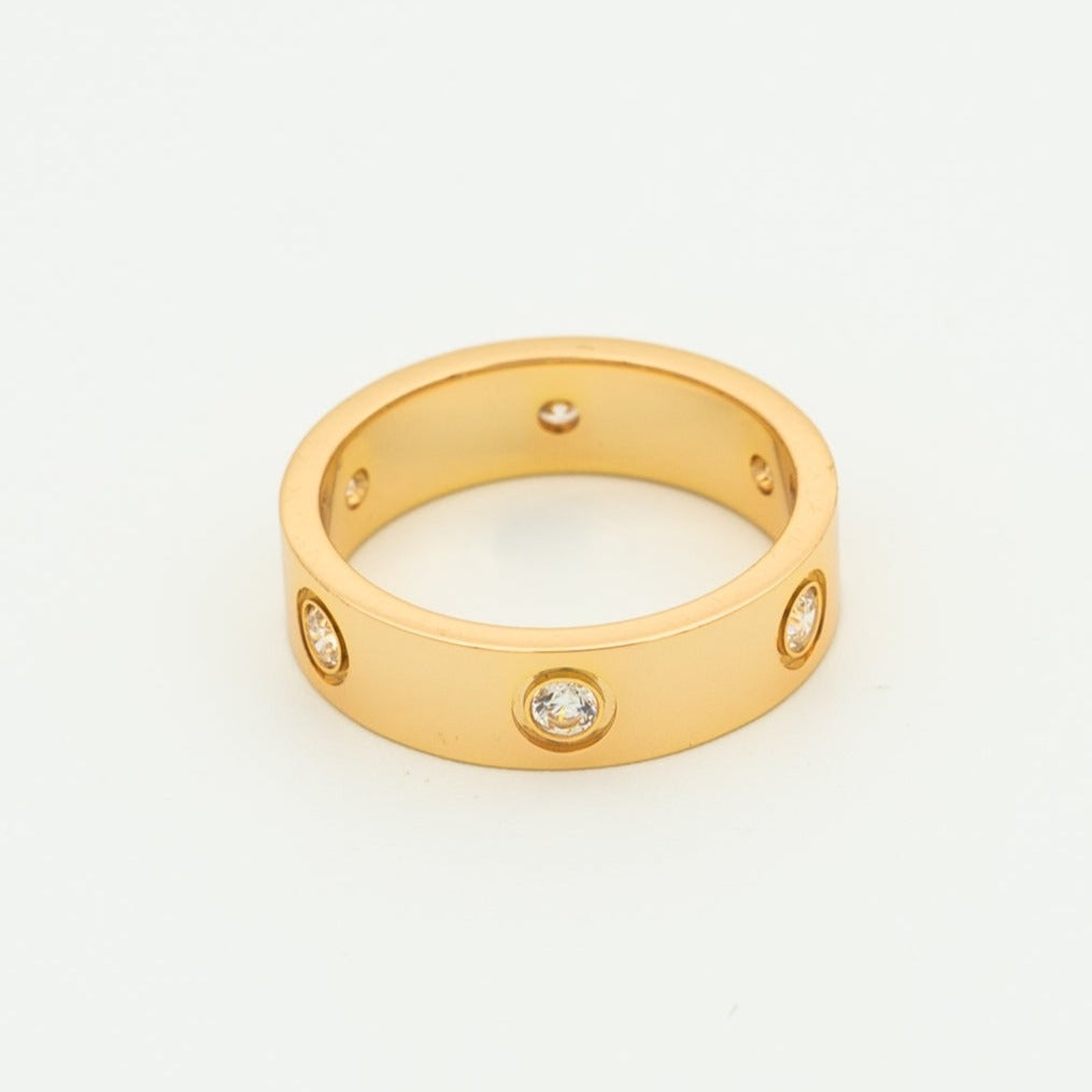 [Clara Jewels]LOVE RING 5.5MM 6 DIAMONDS PINK GOLD