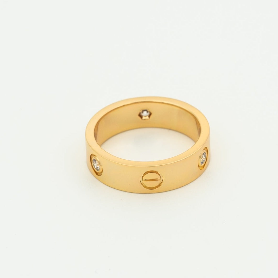 [Clara Jewels]LOVE RING 5.5MM 3 DIAMONDS PINK GOLD