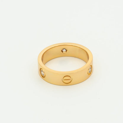 [Clara Jewels]LOVE RING 5.5MM 3 DIAMONDS PINK GOLD