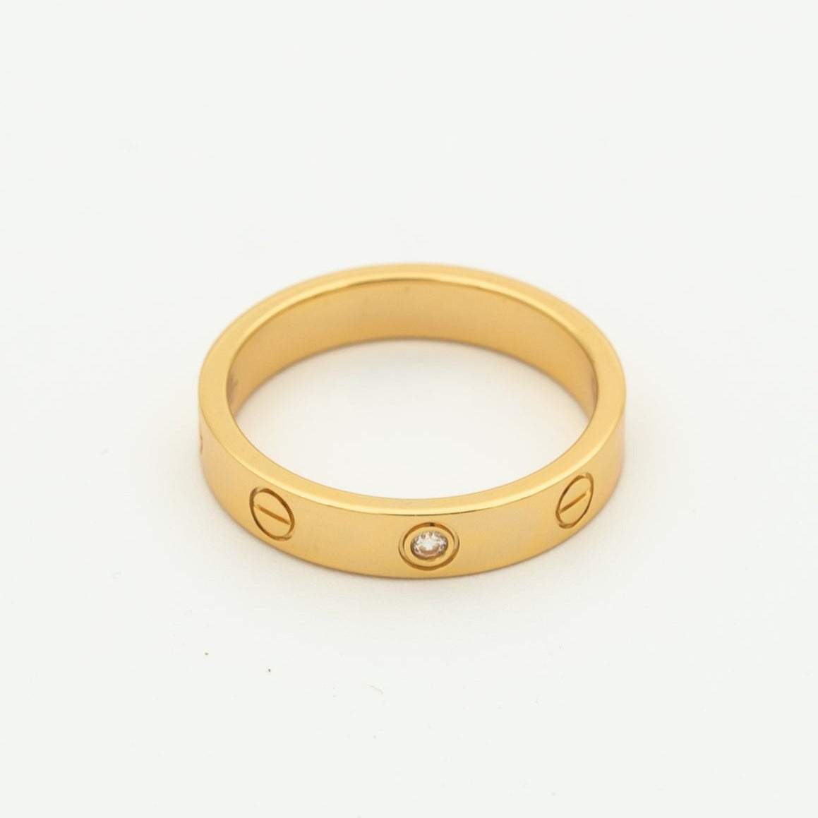 [Clara Jewels]LOVE RING 4MM 1 DIAMOND PINK GOLD
