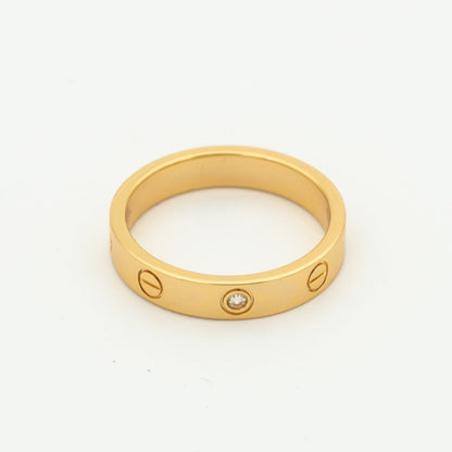 [Clara Jewels]LOVE RING 4MM 1 DIAMOND PINK GOLD