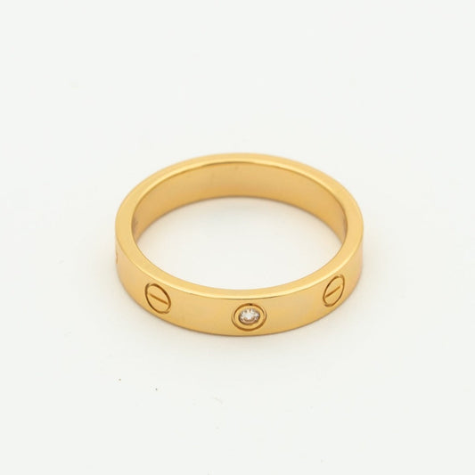 [Clara Jewels]LOVE RING 4MM 1 DIAMOND PINK GOLD